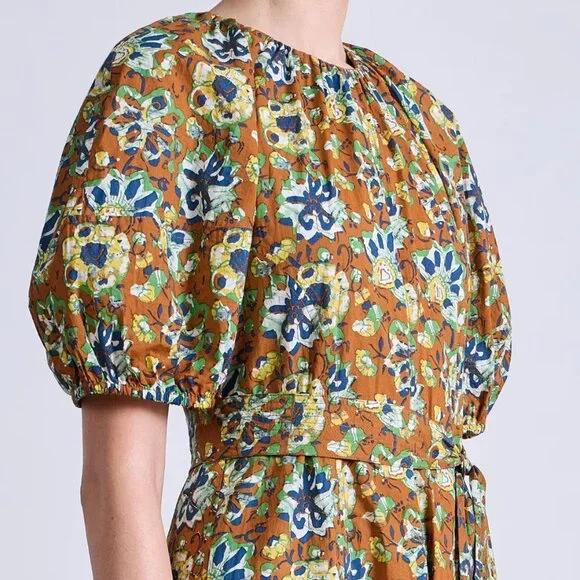 Apiece Apart Antonella Maxi Dress in Batik Floral Bronze - Picture 2 of 5